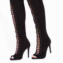 Load image into Gallery viewer, Lexi: Black Thigh High Boots